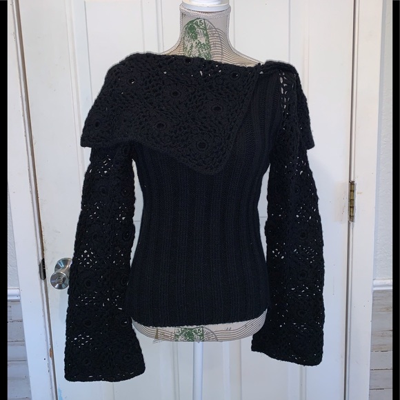 Newport News Sweaters - Adorable Vintage Y2K Newport News Boho Crochet Sweater ❣️
